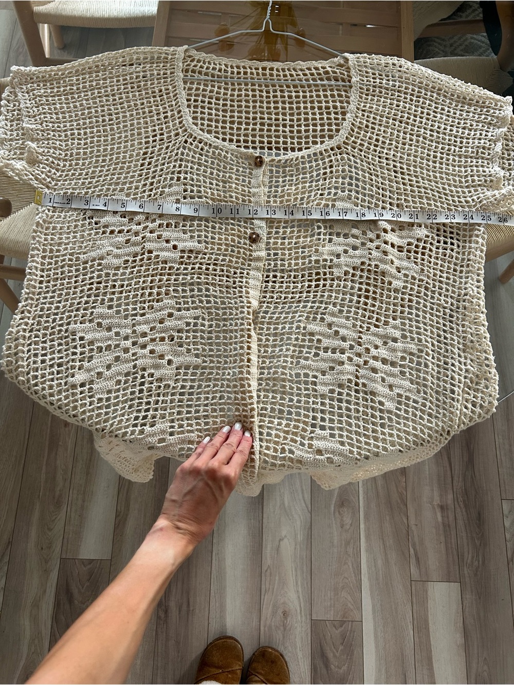 Vintage 100% Cotton Crochet Button-Front Cover-Up Bikini Swimsuit - Picture 9 of 9